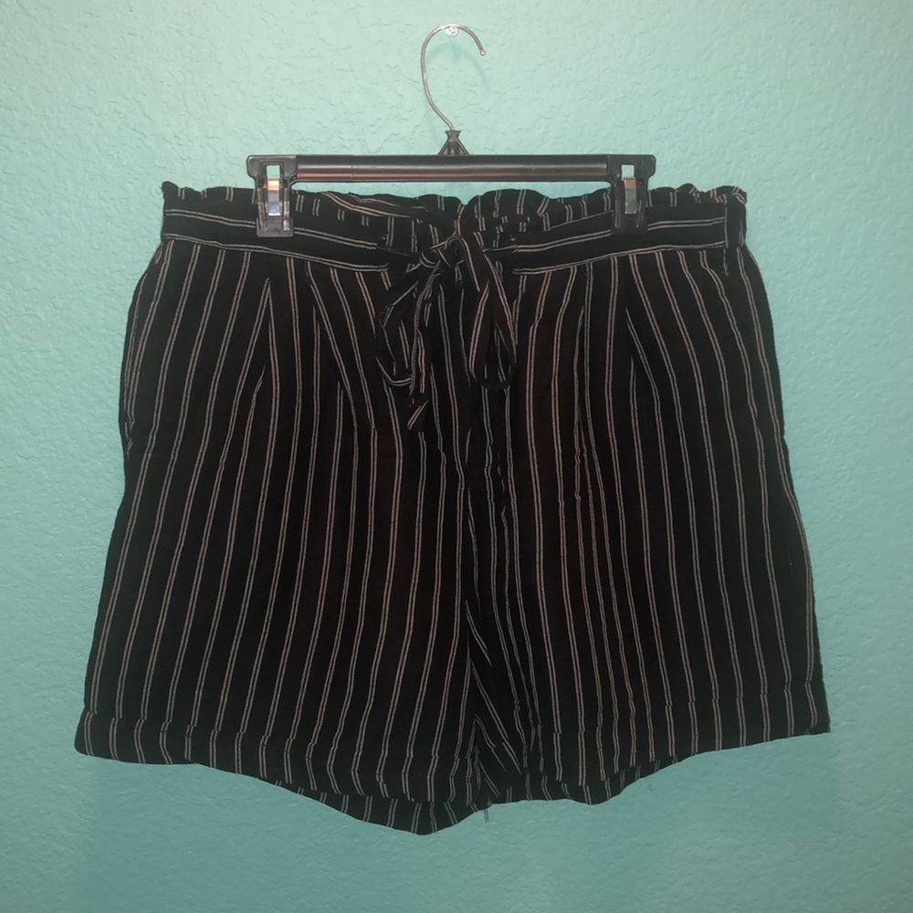 Striped Black Shorts